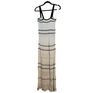 Abercrombie & Fitch Black and Cream Boho Cotton Maxi Dress Large Tall Never Worn